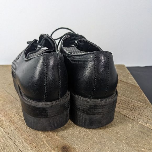 B2 Browns- black leather wedge oxfords Lafayette shoes size 7- chic & cozy! - Picture 7 of 9